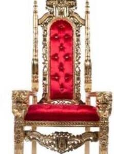 Red With Gold Trim; Lion Head Chair