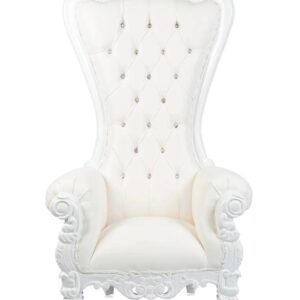 White With White Trim; Queen Throne Chair