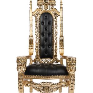 Black with Gold Trim; King Lion Head Chair